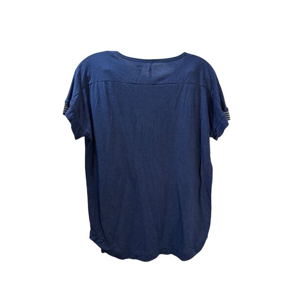 Athletic Works Womens Blue T-Shirt Mesh Sleeve Detail Size M - Picture 2 of 8